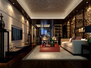 fashionable chinese style and vintage living room restaurant 1853 Modello 3D