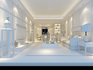 fashionable chinese style and vintage living room restaurant 1853 Modelo 3D