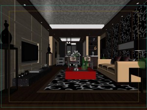 fashionable chinese style and vintage living room restaurant 1853 Modelo 3D