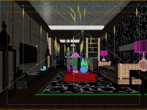 fashionable chinese style and vintage living room restaurant 1853 Modelo 3D