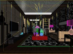 fashionable chinese style and vintage living room restaurant 1853 3D Model