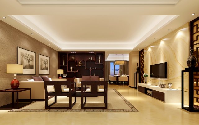 fashionable chinese reversionary dining room restaurant 1854 Modelo 3D .c4d .max .obj .3ds .fbx .stl .blend 