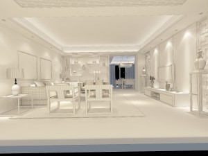 fashionable chinese reversionary dining room restaurant 1854 Modelo 3D