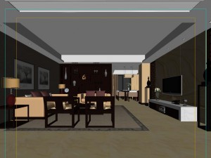 fashionable chinese reversionary dining room restaurant 1854 Modelo 3D