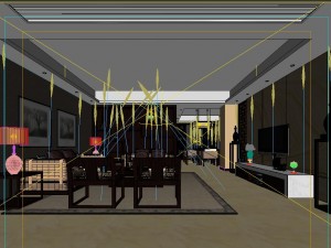 fashionable chinese reversionary dining room restaurant 1854 Modelo 3D