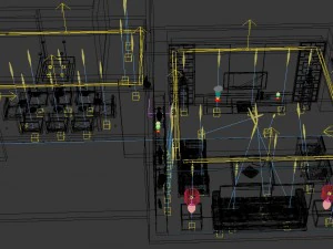fashionable chinese reversionary dining room restaurant 1854 3D Model