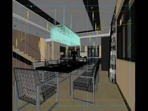 fashionable chinese style and vintage dining room 1855 3D Model