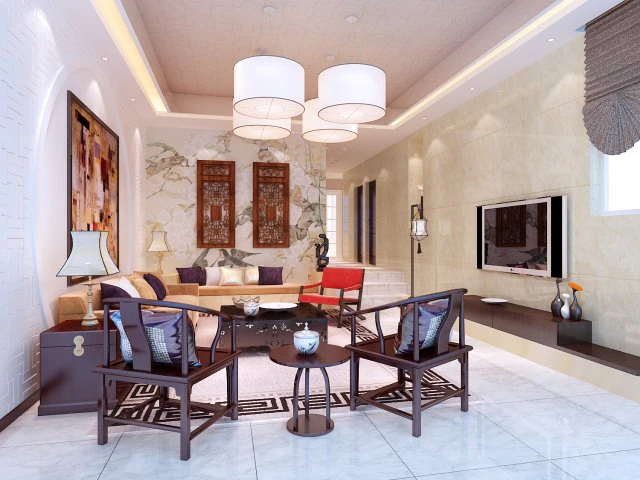 fashionable chinese style and vintage dining room restaurant 1856 3D Model .c4d .max .obj .3ds .fbx .stl .blend 
