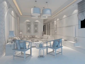 fashionable chinese style and vintage dining room restaurant 1856 3D Model
