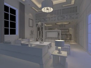 fashionable chinese reversionary dining room restaurant 1857 3D Model