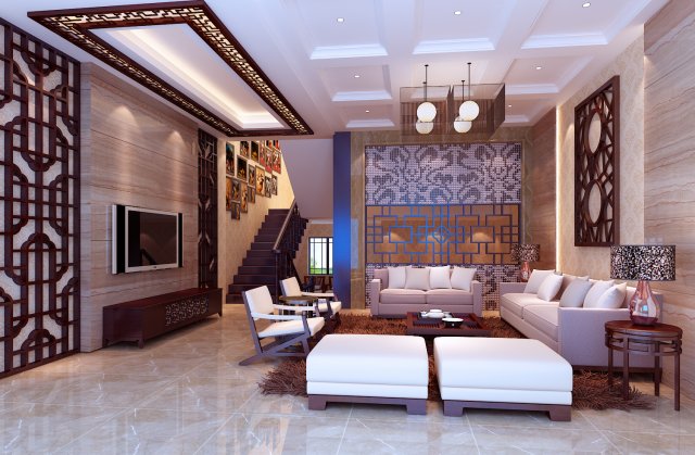 fashionable chinese style and vintage dining room restaurant 1858 3D मॉडल .c4d .max .obj .3ds .fbx .stl .blend 