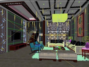 fashionable chinese style and vintage dining room restaurant 1858 3D मॉडल