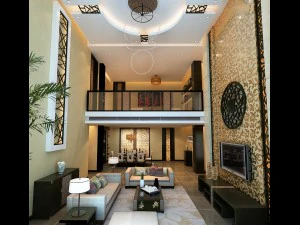 ristorante alla moda in stile cinese e salotto vintage 1859 Modello 3D