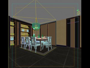 fashionable chinese style and vintage living room restaurant 1859 3D Modell