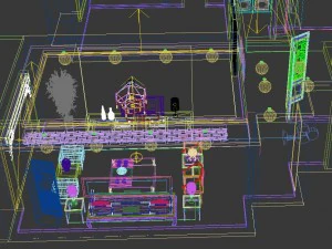 modaya uygun &Ccedil;in tarzı ve vintage oturma odası 1860'tır 3D Model