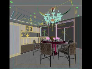 the fashionable chinese vintage dining room is 1861 3D Model