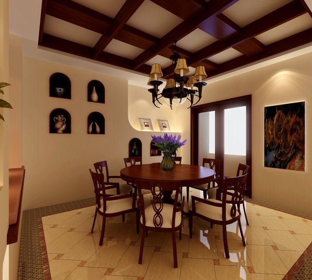 fashionable chinese vintage room restaurant 1862 3Dモデル .c4d .max .obj .3ds .fbx .stl .blend 