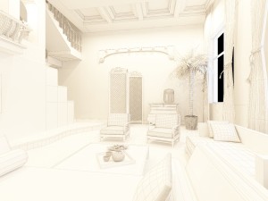 fashionable chinese vintage room restaurant 1862 3Dモデル