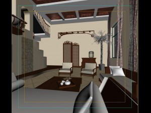 fashionable chinese vintage room restaurant 1862 3Dモデル