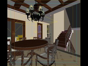 fashionable chinese vintage room restaurant 1862 3Dモデル