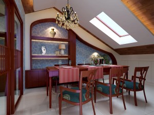 the fashionable chinese vintage dining room is 1863 3D Model