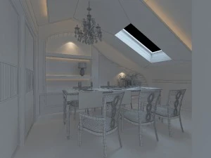 the fashionable chinese vintage dining room is 1863 3D Model