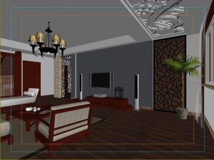 the fashionable chinese vintage dining room is 1863 3D Model