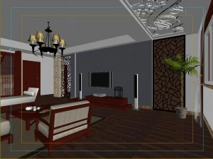 the fashionable chinese vintage dining room is 1863 3D Model