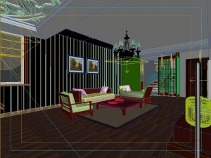 the fashionable chinese vintage dining room is 1863 3D Model