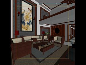fashionable chinese reversionary dining room 1864 3D Model