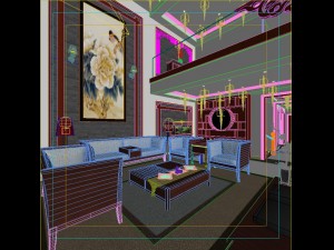 fashionable chinese reversionary dining room 1864 3D Model