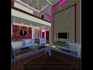 fashionable chinese reversionary dining room 1864 3D Model