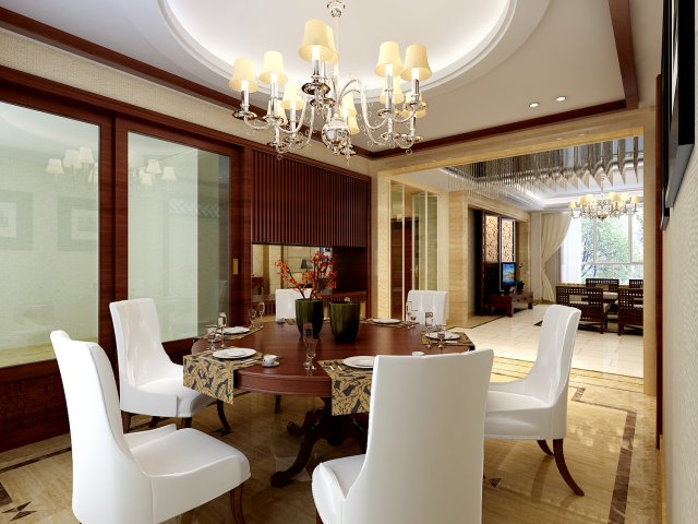the fashionable chinese vintage dining room is 1865 3Dモデル .c4d .max .obj .3ds .fbx .stl .blend 