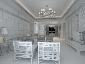 the fashionable chinese vintage dining room is 1865 3Dモデル