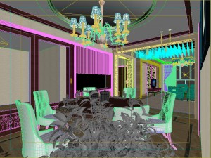 the fashionable chinese vintage dining room is 1865 3Dモデル