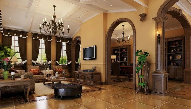 fashion hall style living room 1822 3D Model .c4d .max .obj .3ds .fbx .stl .blend 