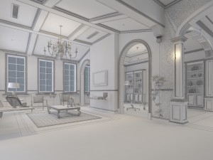 fashion hall style living room 1822 Modèle 3D