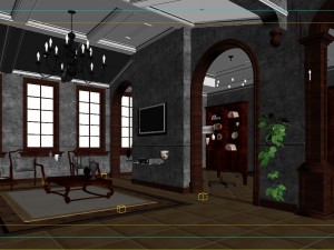 fashion hall style living room 1822 Modèle 3D