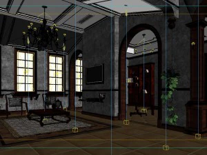 fashion hall style living room 1822 3D Model