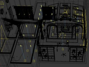 fashion hall style living room 1822 3D Model