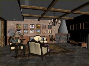 fashion hall style living room 1826 3D Model