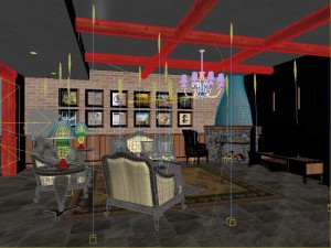 fashion hall style living room 1826 3D Model