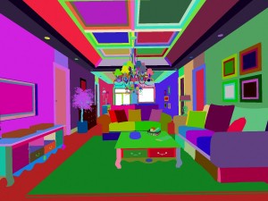 fashion hall style living room 1827 3D Model