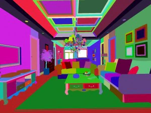 fashion hall style living room 1827 3D Model