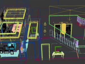 fashion hall style living room 1828 3D 模型