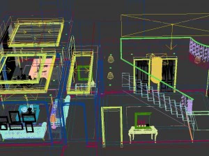 fashion hall style living room 1828 3D Model
