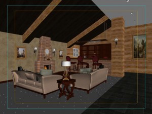 fashion hall style living room 1829 3D मॉडल