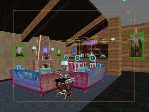 fashion hall style living room 1829 3D मॉडल