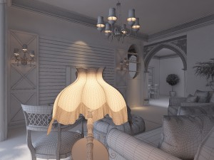 rural style living room 1769 3D Model