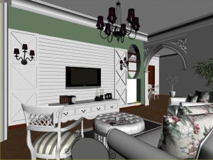 rural style living room 1769 3D Model